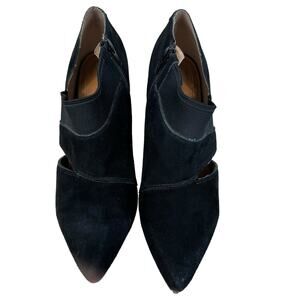 Corso Como Black Suede Leather Pull On Stiletto Heels Booties Size 7.5